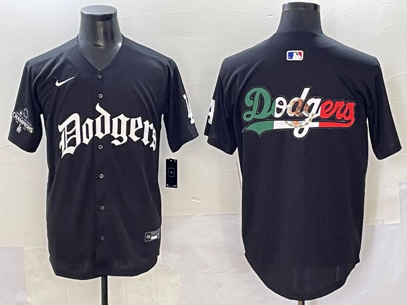Men 2025 Los Angeles Dodgers Blank Black Seventh generation Joint Name Nike MLB Jersey style 22
